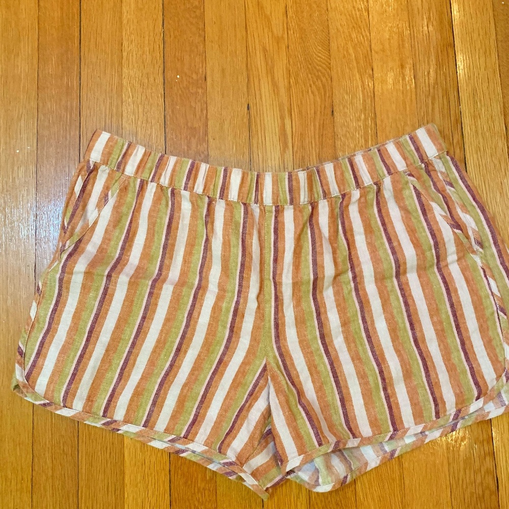 Madewell Striped Linen Shorts